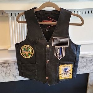 Vtg Highway Hawks Leather Vest